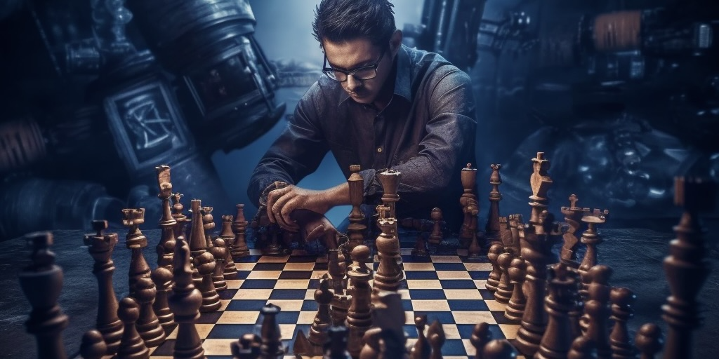 Chess player making a critical decision